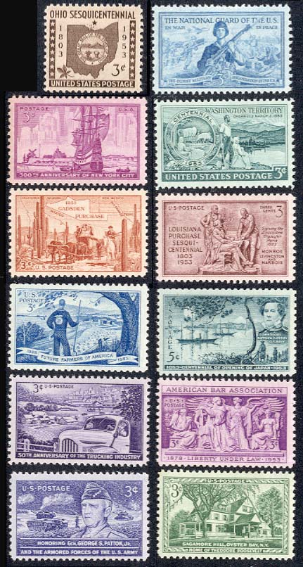Louisiana Vintage US Stamps Issued 1953 to 1984 Set of 6 