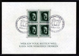 GE B102u Hitler Birthday Souvenir Sheet 1937