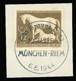 GE B283u, Mare & Foal, Race Stamp and Cancel.