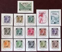 Luxembourg Overprinted Stamp Set N17-32 On Piece