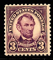 US 555  1922 Three-cent Lincoln