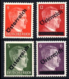 Hitler Overprinted Osterreich for Austria