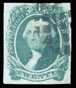 "CSA 13b, 20-cent Dark Green George Washington"