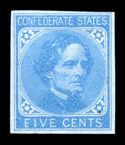 "CSA 6, Five-cent Jefferson Davis Plate Flaw"
