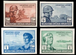 Croatia B38 Legion Souvenir Sheet Singles Imperf.