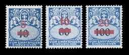 1932 Danzig J40-42 Postage Due Overprints