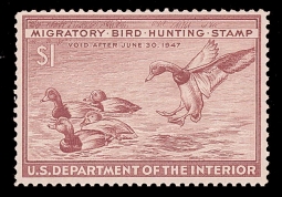 "RW13, FVF NH Redheads  Duck Stamp"