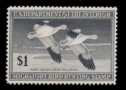 "RW14, VF NH Snow Geese, Duck Stamp"