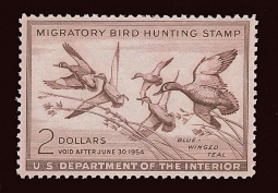 "RW20, VF NH Blue-winged Teal,  Duck Stamp"