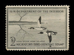 "RW23, FVF NH American Merganser  Duck Stamp"