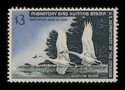 "RW33, VF NH Whistling Swans,  Duck Stamp"