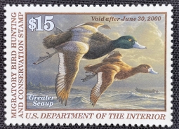 "RW66, VF NH Greater Scaup, Duck Stamp"