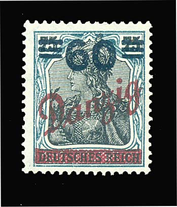 Danzig 62, Overprinted  Danzig  /New Value