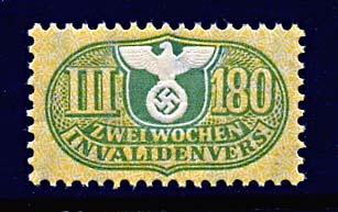 Nazi Disability Insurance Stamp 180pf Revenue