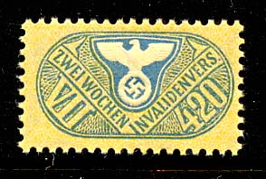 Nazi Disability Insurance Stamp 420pf Revenue