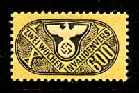 Nazi Disability Insurance Stamp 600pf Revenue