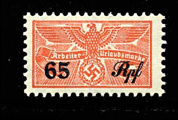 Nazi Worker Vacation Savings Stamp 65pf