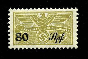 Nazi Worker Vacation Savings Stamp 80pf