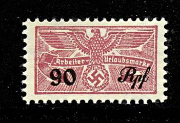 Nazi Worker Vacation Savings Stamp 90pf