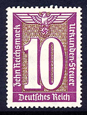 Documentary Tax  10 Reich Marks