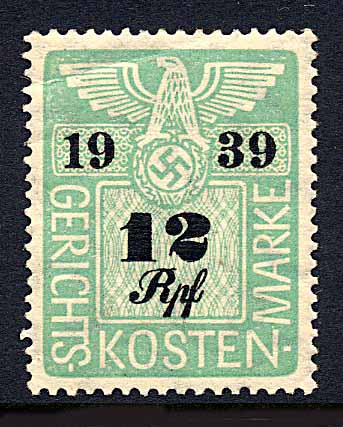 Court Fee Stamp 1939 12pf