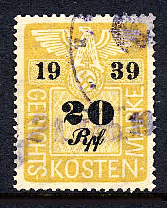 Court Fee Stamp 1939 20pf