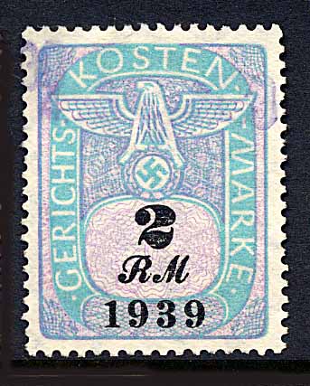 Court Fee Stamp 1939 2 RM