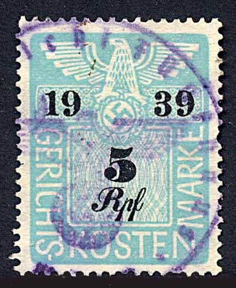 Court Fee Stamp 1939 5pf