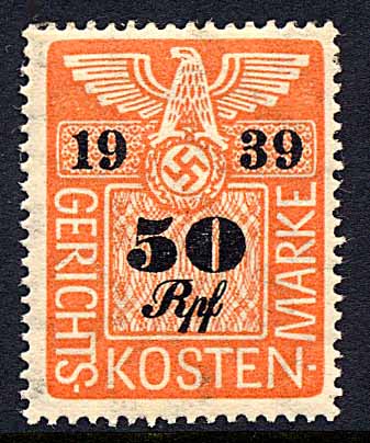 Court Fee Stamp 1939 50pf