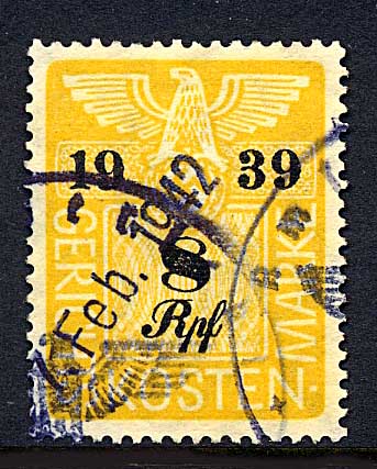 Court Fee Stamp 1939 8pf