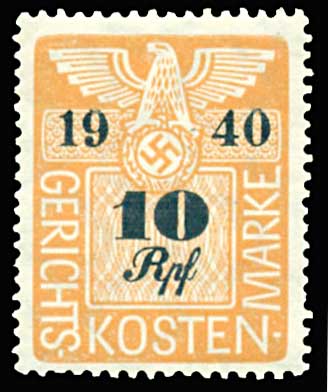 Court Fee Stamp 1940 10pf