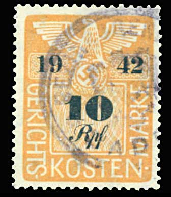 Court Fee Stamp 1942 10pf  Used