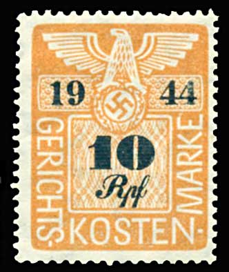 Court Fee Stamp1944 10pf