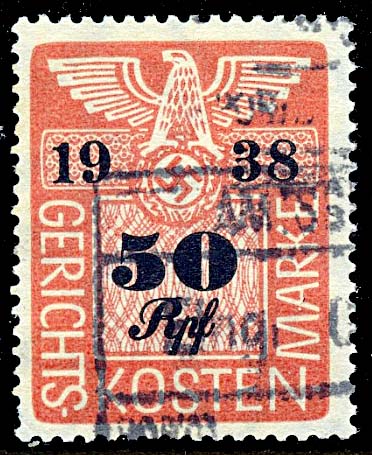 Court Fee Stamp 1938 50pfg.