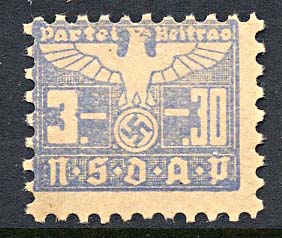 Nazi Party Dues  1936 "NSDAP"  3 +.30RM