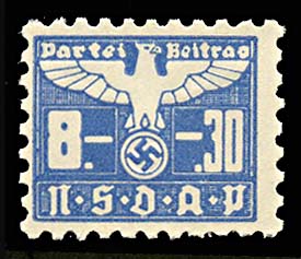 Nazi Party Dues   1936 "NSDAP"  8 +.30 RM