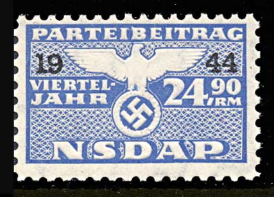 Nazi Party Dues  1944 "NSDAP"  24.90 Reich Marks