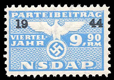 Nazi Party Dues Stamp  1944 9.90RM