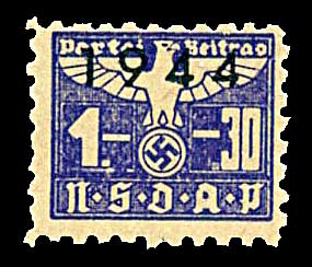 Nazi Party Dues  "NSDAP"  1944 1 +.30RM