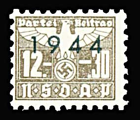 Nazi Party Dues NSDAP"  12 +.30 RM