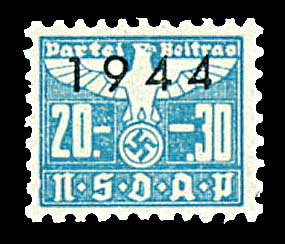 Nazi Party Dues 1944 "NSDAP" 20.30 Marks