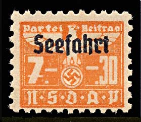 "Nazi Party Dues Stamp  1936 Seefahrt, 7.30RM"