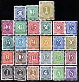 1946 Western Occupation Zone, 530-556 Numeral Issue