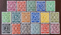 1948 US/British Zones, Numeral Issue Overprinted Network 593A-599