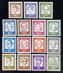 Berlin 9N176-96,1961  Famous Germans Definitives.