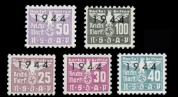 Nazi Party Dues  "NSDAP" 1936  High Value Group, Overprinted 1944