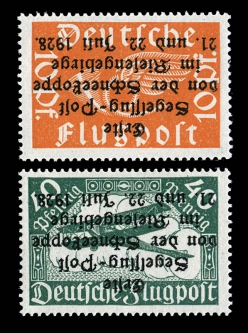 GE 1930 Semi-Official  Airmail Set Inverted Overprint, MI. 17a-b "K"