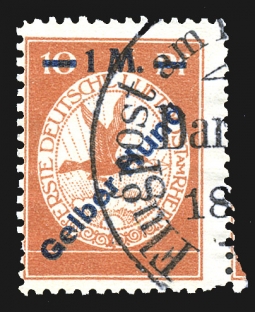 GE 1912 Semi-Official Airmail, Gelber Hund. MI. IV.