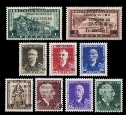 345-53 "Liberated" Albania 1945 Overprinted Stamp Set