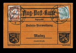 GE 1912 Semi-Official Airmail, Gelber Hund. MI. IV PPC